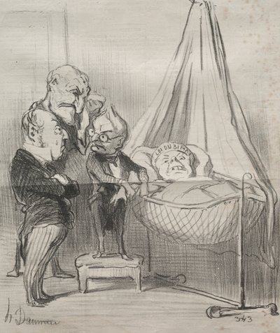Aktualiteter: Hun er bestemt meget syg!... af Honoré Daumier