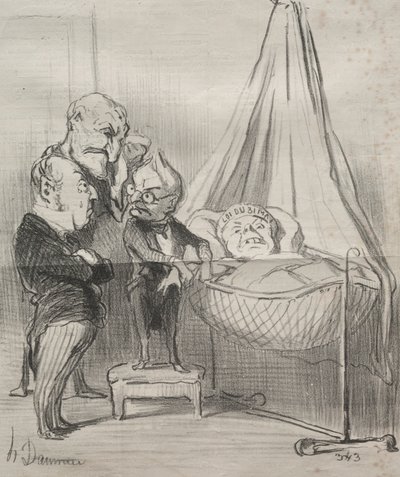 Aktualiteter: Hun er bestemt meget syg!..., 1851. af Honoré Daumier