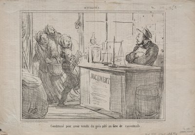 Aktualitet nr. 252: Dømt for at have solgt en bunke sand i stedet for fugtigt brun farin, 1855. af Honoré Daumier