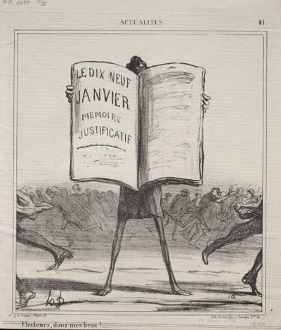Aktualiteter nr. 41: Kurfyrster, i mine arme!..., 1869. af Honoré Daumier
