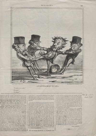 Aktualiteter nr. 98: Fjerdingen genindført, 1869. af Honoré Daumier
