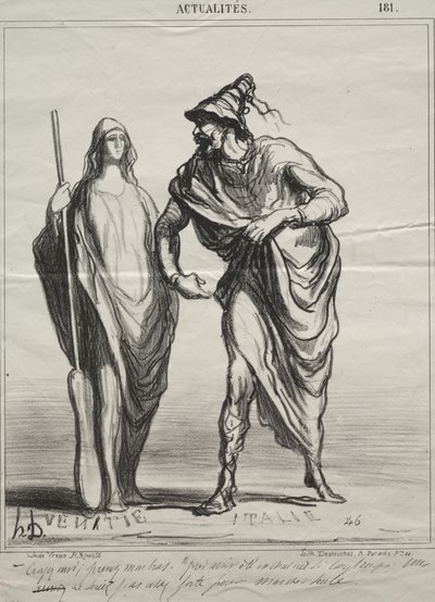 Aktualiteter, plade 181: Hvad tager du mig for! Tag min arm af Honoré Daumier