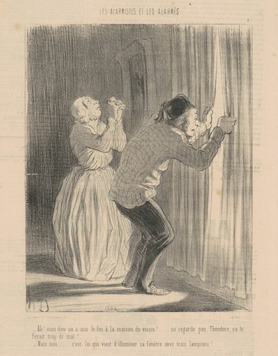Ah! Herregud vi satte ild til naboens hus... af Honoré Daumier