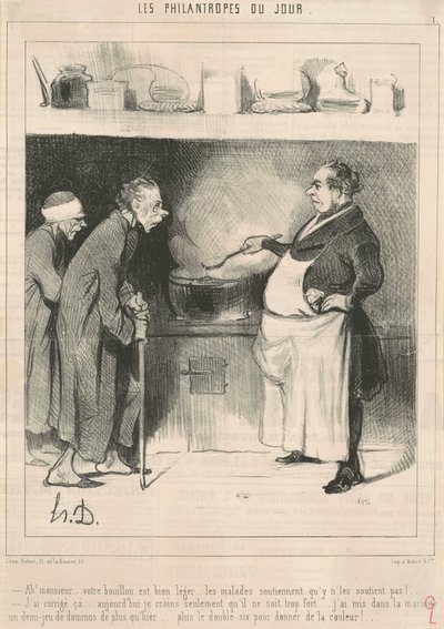 Ah! Sir...din bouillon er... af Honoré Daumier