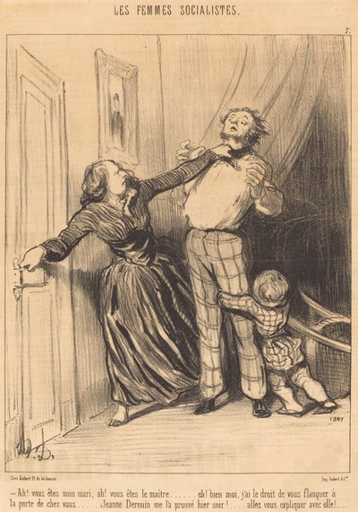 Ah! du er min mand, ah! du er mesteren... af Honoré Daumier