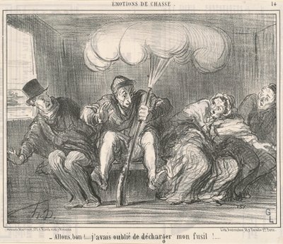 Kom så godt! Jeg glemte at losse min pistol! af Honoré Daumier