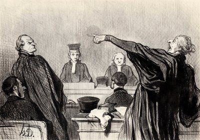 En advokat, der åbenbart er fuldt overbevist …, 1845. af Honoré Daumier