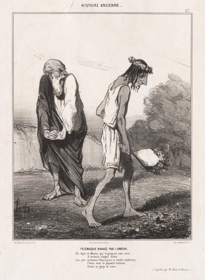 Oldtidshistorie: Pl. 27, Telemachus hærget af kærlighed af Honoré Daumier