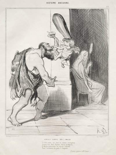 Ancient History, plade 25: Herkules underkuet af Amor, 18. september 1842. af Honoré Daumier