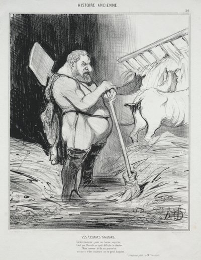 Ancient History, plade 26: Stalden af Augeas af Honoré Daumier