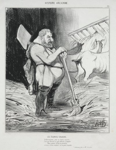 Ancient History, plade 26: The Stable of Augeas, 25. september 1842. af Honoré Daumier