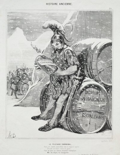 Ancient History, plade 28: The Passage of Hannibal af Honoré Daumier