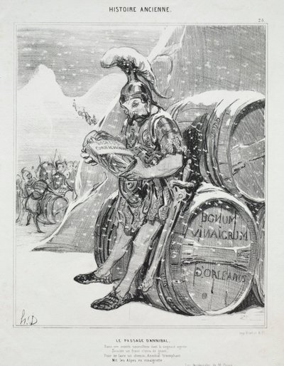Ancient History, plade 28: The Passage of Hannibal, 6. oktober 1842. af Honoré Daumier