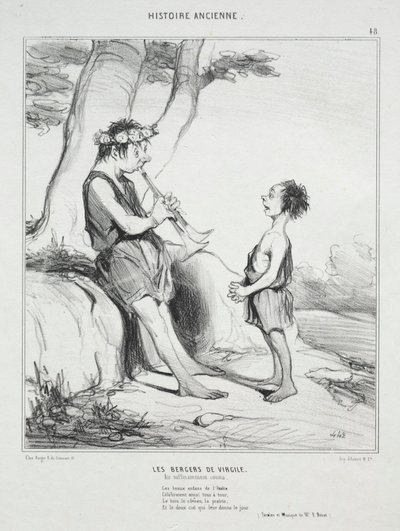 Ancient History, plade 48: The Shepherds of Virgil, 31. december 1842. af Honoré Daumier
