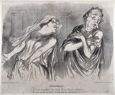 Andromaque-gravering af Honore Daumier (1808-1879) i ""Le Charivari""". Palais Longchamp, Museum for Fine Arts i Marseille. af Honoré Daumier