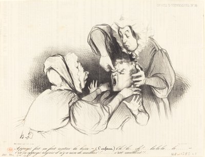 Tryk hårdt, det får bumpen til at gå ind... af Honoré Daumier
