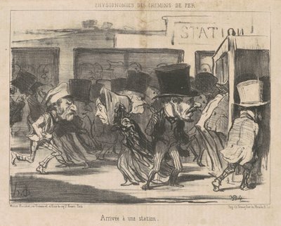 Ankomst til en station af Honoré Daumier