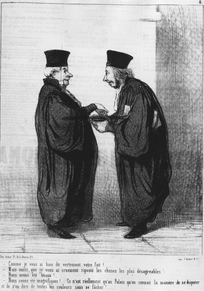 "Som jeg i sandhed fortalte dig din kendsgerning!... "Men også, at jeg grusomt gengældte dig de mest ubehagelige ting... Vi var smukke!... Vi var smukke!... Det er virkelig kun i paladset som vi kender vejen til af Honoré Daumier