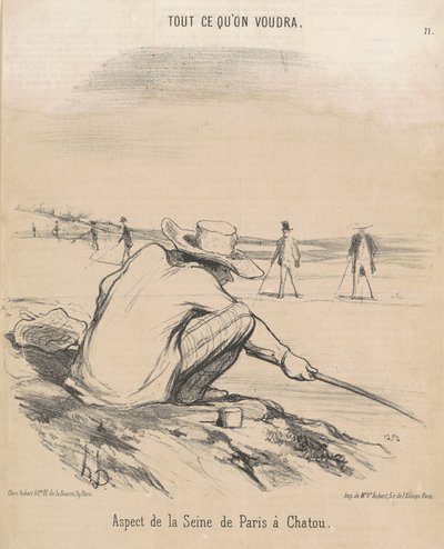 Aspekt af Seinen fra Paris til chatou af Honoré Daumier