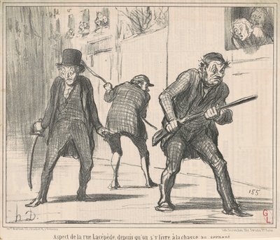 Aspekt af rue Lacépède ... af Honoré Daumier