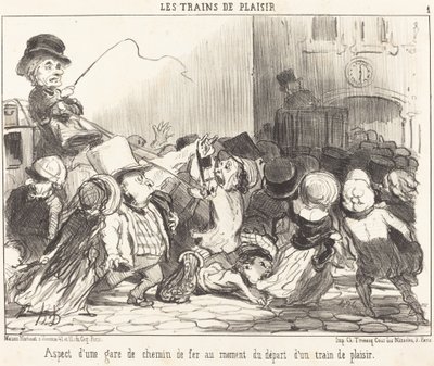 Udseende af en jernbanestation... af Honoré Daumier