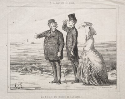 Hos Varenne-Saint-Maur: Se! Her er det, mit hus på landet! af Honoré Daumier