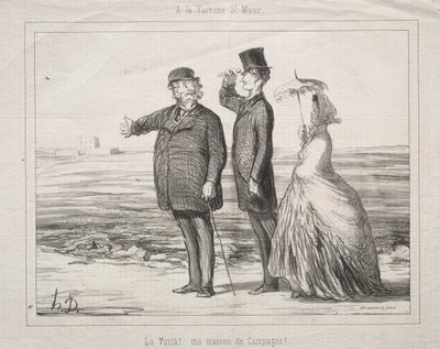 Hos Varenne-Saint-Maur: Se! Her er det, mit hus på landet!, 1862. af Honoré Daumier