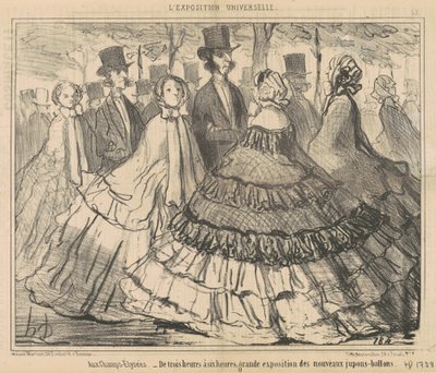 På Champs-Elysées... Fra tre til seks timer af Honoré Daumier