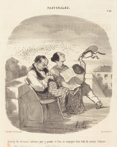 Fordele ved italienske terrasser... af Honoré Daumier