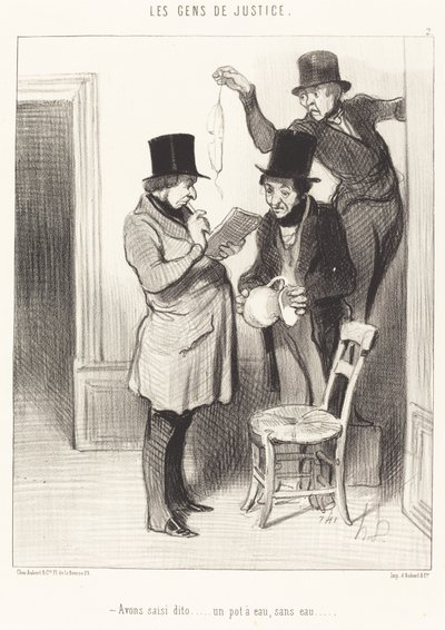 Vi beslaglagde dito... en vandgryde uden vand af Honoré Daumier