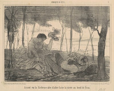 Efter at have haft den uheldige ide at tage... til vandkanten af Honoré Daumier