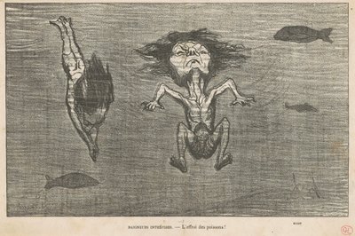 Forfærdede badegæster af Honoré Daumier