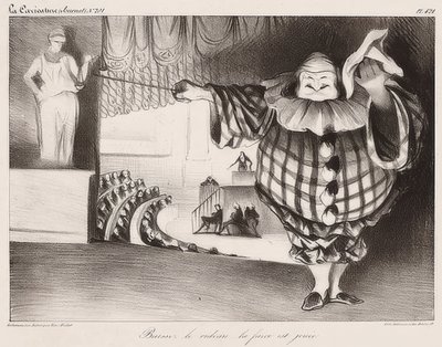 Sænk tæppet, Farcen spilles / Senkt den Vorhang, die Posse ist (også: La Caricature nr. 201, 11.09.1834). 1834 af Honoré Daumier