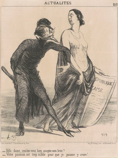 Smukke dame vil du... acceptere min arm? af Honoré Daumier