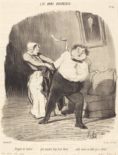 Skræddermand... endnu en frakke... krympet! af Honoré Daumier
