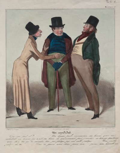 Caricaturana (plade 48): En kandidat af Honoré Daumier