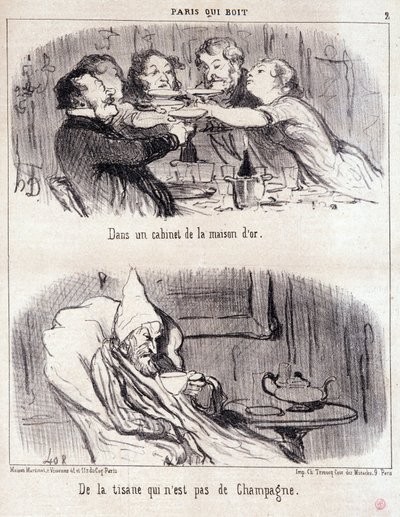 Tegnefilm om gastronomisk misbrug. Serie "" Paris qui drinks": "" i et skab i House d