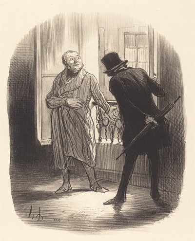 Denne bolig er lidt dyr, for Place Royale... af Honoré Daumier