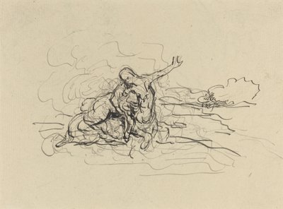 Kentaur bortfører en kvinde af Honoré Daumier