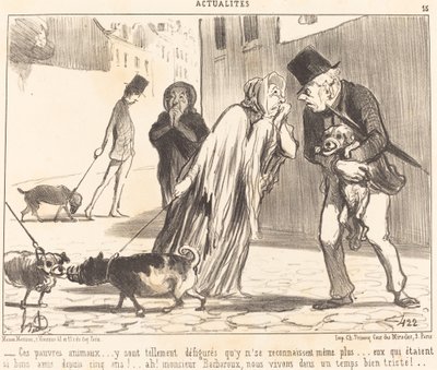 Disse stakkels dyr... genkender ikke hinanden... længere... af Honoré Daumier