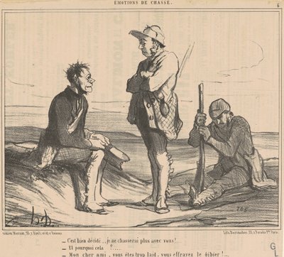 Det er besluttet... Jeg vil ikke jage med dig mere! ... af Honoré Daumier