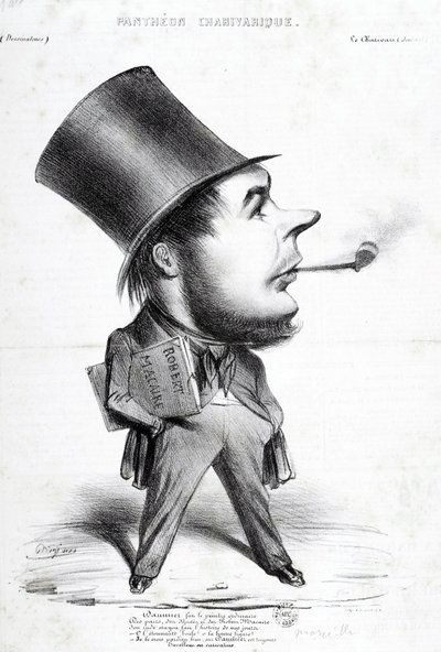 Charivaric Pantheon: Tegneserie af Honore Daumier (1808-1879), fransk gravør, maler og billedhugger. Indgravering i "" Le Charivari"". Mål: 32x22 cm. Arbaud Museum. af Honoré Daumier