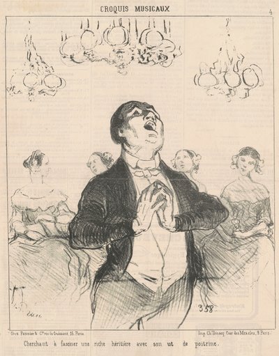 Søger at fascinere en velhavende... af Honoré Daumier