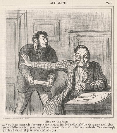 Hos en pengeudlåner af Honoré Daumier