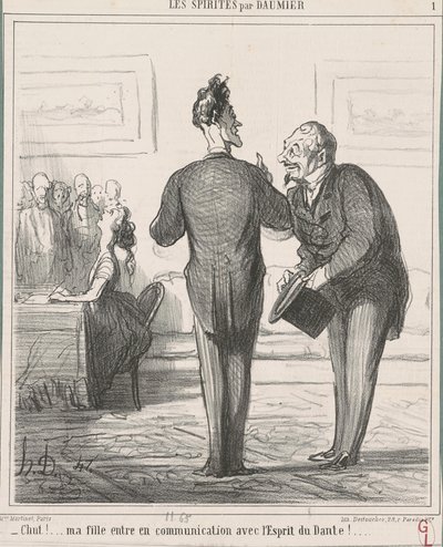 Stille...! Min datter er i kommunikation... af Honoré Daumier