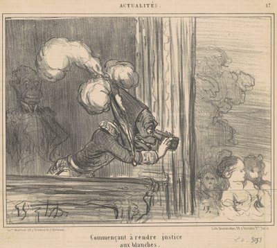 Begynder at yde hvide kvinder retfærdighed af Honoré Daumier