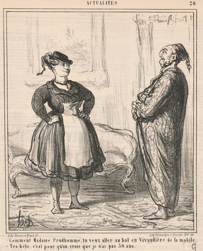 Hvordan Madame Prudhomme ... Som en vivandière ... af Honoré Daumier