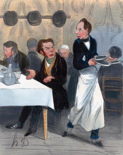 Klagende kunde i restaurant af Honoré Daumier