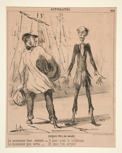 Skitse taget i Le Havre: Den veldækkede herre af Honoré Daumier