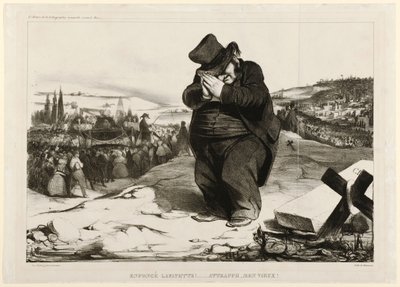Knust Lafayette!... Fanget, gamle mand! 1834 (litografi) af Honoré Daumier
